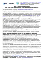 Two Postdoctoral positions, on 'Land use, Sustainability, and Democratic Backsliding'